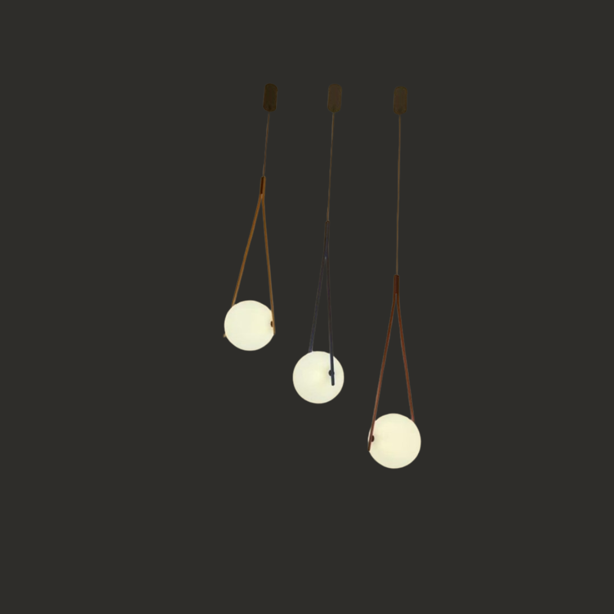 Modern Globe Pendant Light with Strap Design 