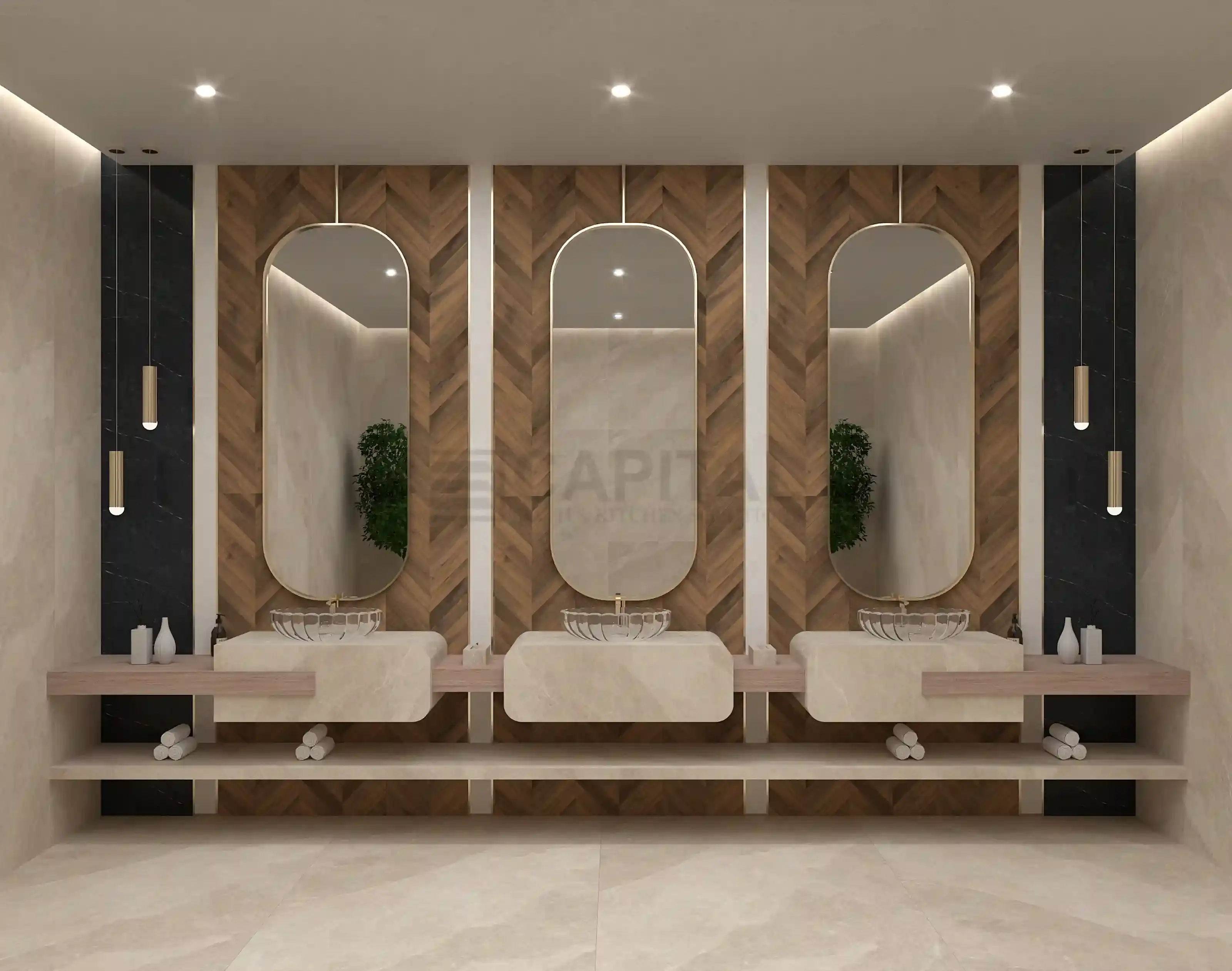 Triple Block Porcelain Majlis Vanity 