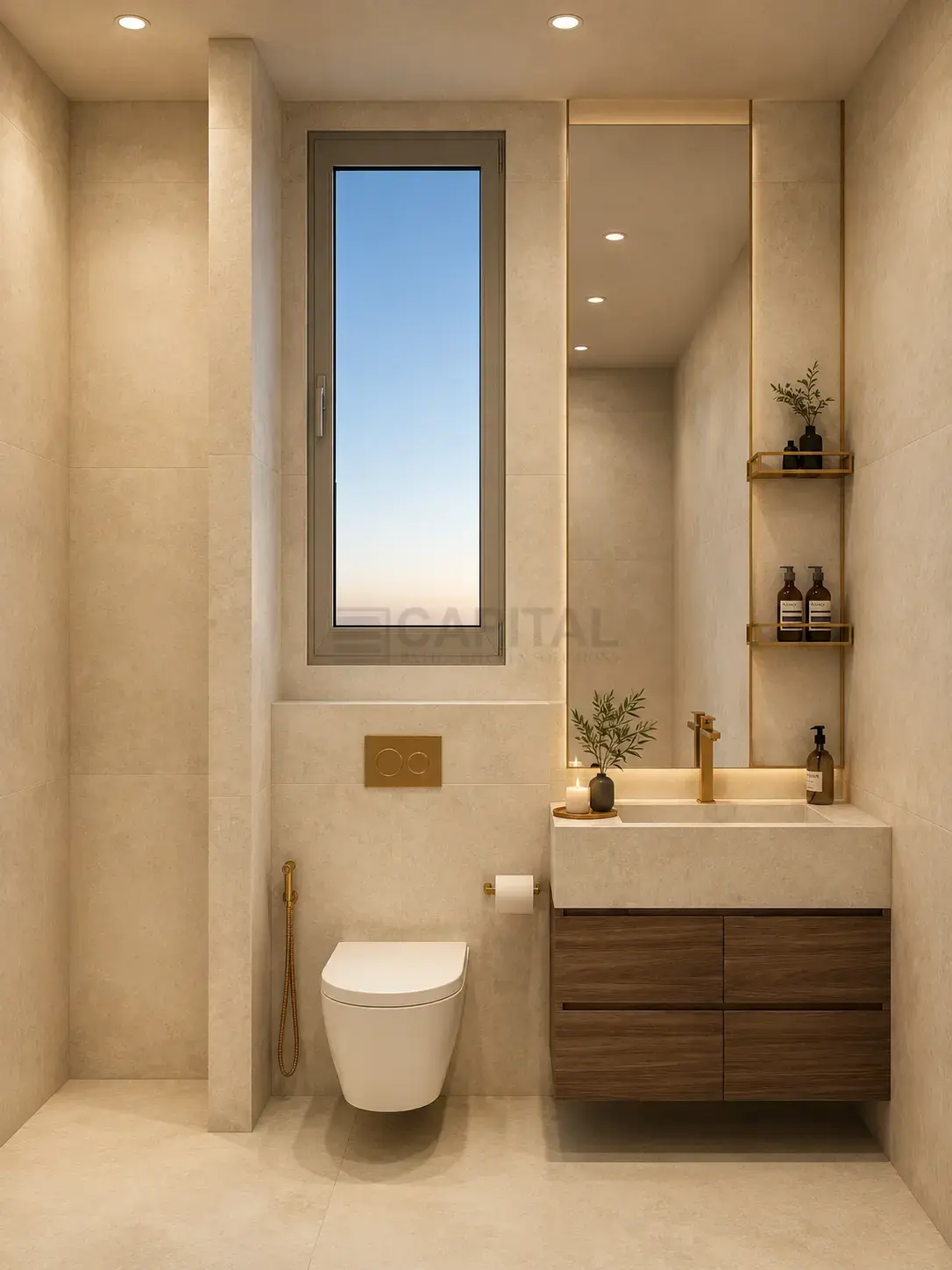 Bright Minimalist Porcelain Vanity 