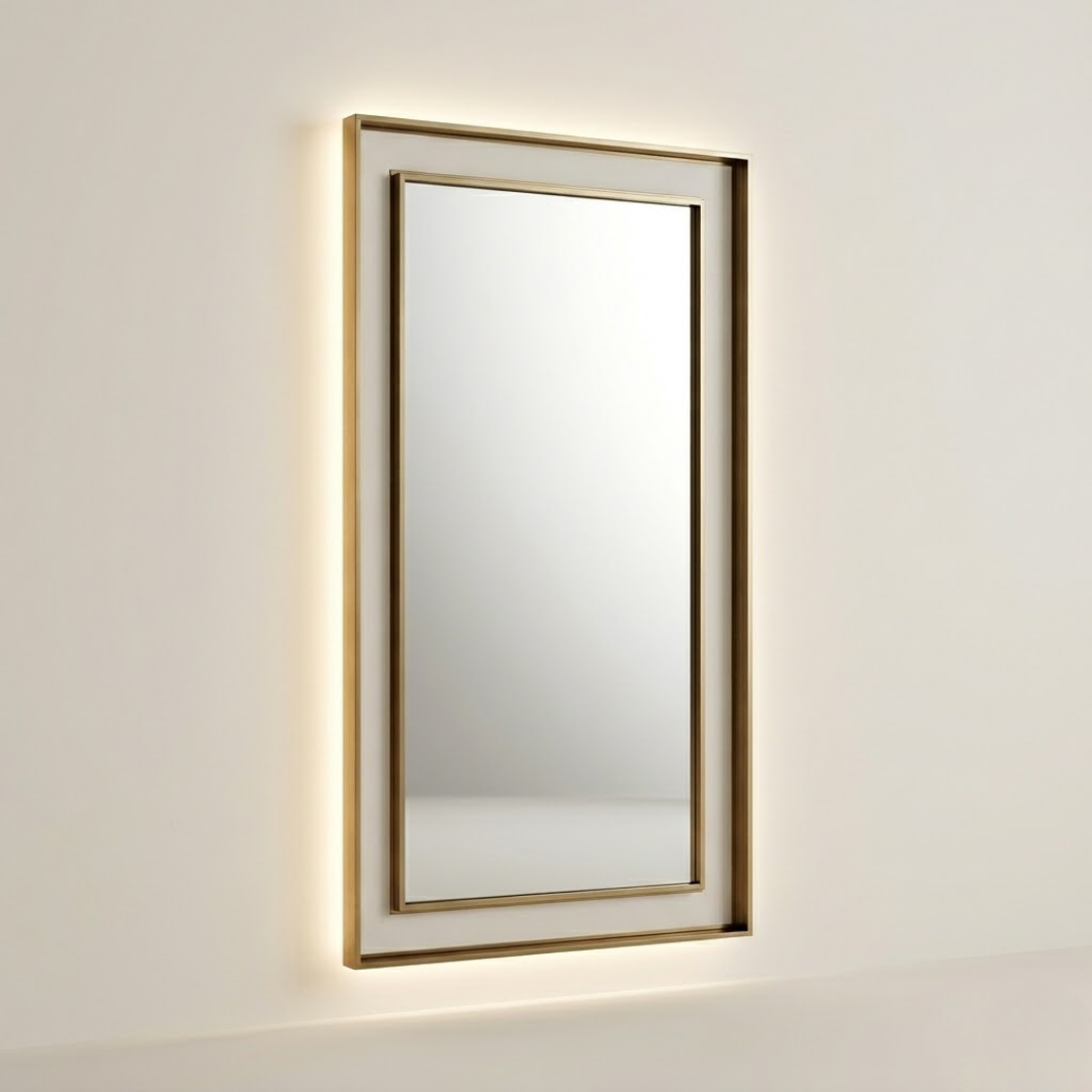 Minimal Black Frame Bathroom Mirror – Modern Rectangular Wall Mirror 